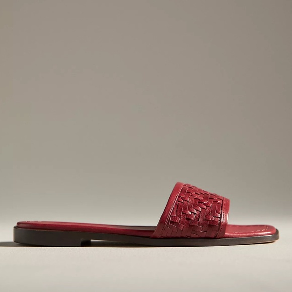Anthropologie Leather Sandals in Red, Size 9, Genuine Leather, Woven Sandals NWT - Picture 2 of 3